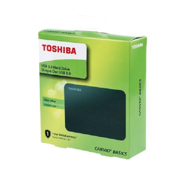 Disco Duro Externo Toshiba Canvio Basic - 1TB - 2.5" - USB 3.0 - Negro