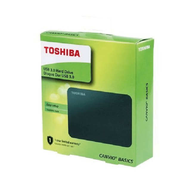 Con fecha de Romance carro Disco Duro Externo Toshiba Canvio Basic – 1TB – 2.5″ – USB 3.0 – Negro –  AOL Global