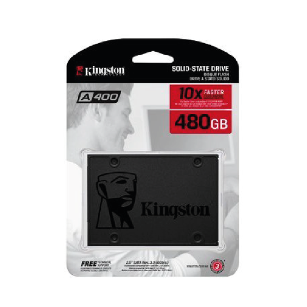 Unidad de Estado Sólido Kingston A400 - 2.5" - 480GB - SATA 3 - Negro